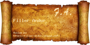 Filler Andor névjegykártya