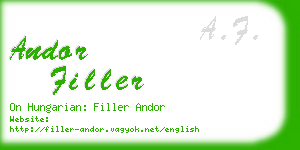 andor filler business card